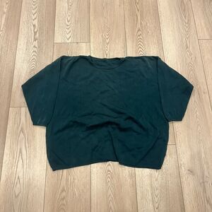 Woman's Dark Green Slight Ribbed Sweater XL